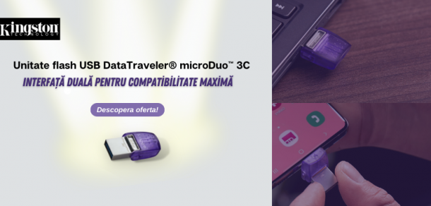  Kingstone DataTraveler microDuo: un singur USB, doua tipuri de interfata